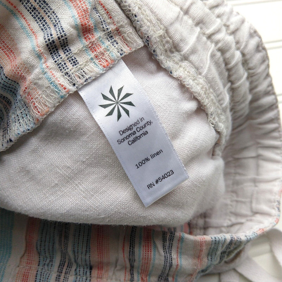 Athleta Bali & Beachside Cabo Linen Shorts Size 4 Gray Striped Lot of 2 Pockets - Picture 12 of 13